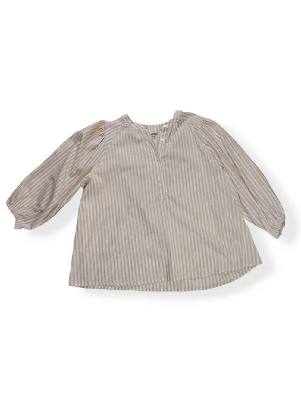A New Day Cream Striped Balloon Sleeves XXL